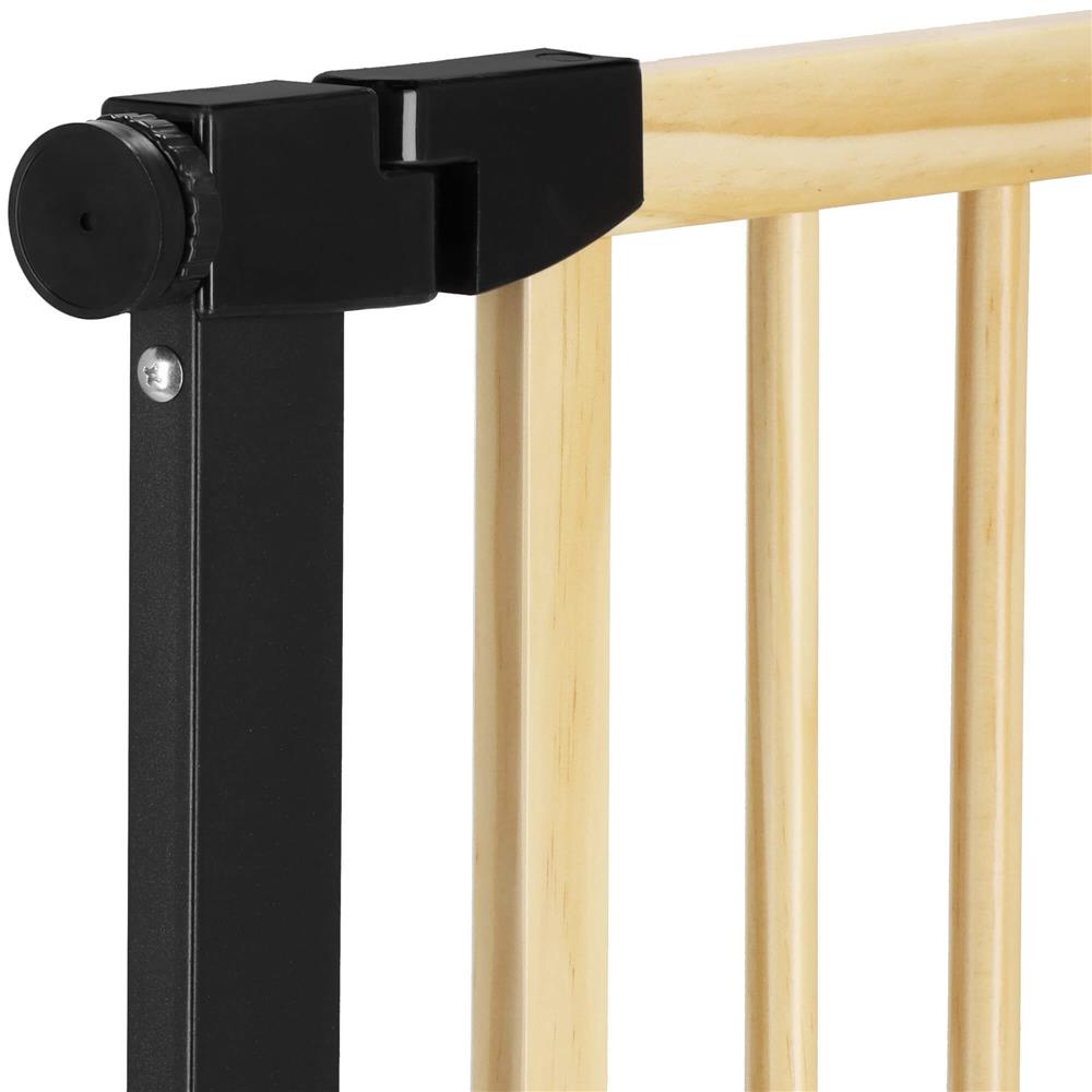 Poarta de siguranta Safety Gate pentru scari, ajustabila, din lemn cu structura otel, 131-138cm, negru maro - 6