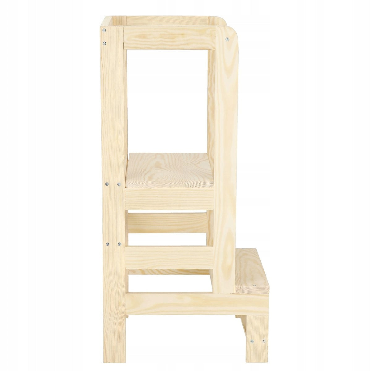 Turn de invatare inaltator multifunctional de bucatarie din lemn, ajustabil, autoasamblare, natur