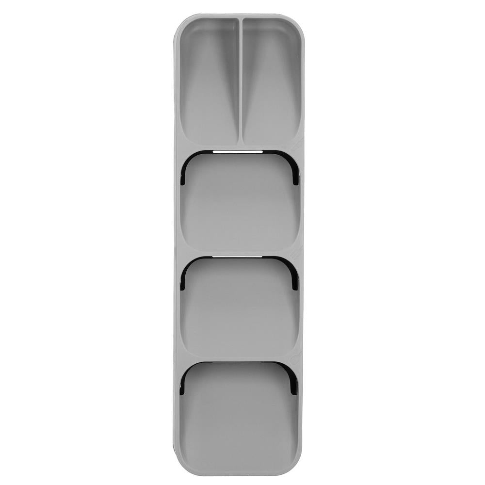 Organizator tacamuri sertar, 5 compartimente, 40x11x5,5cm, gri