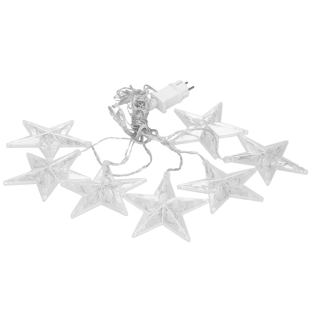 (DL) Ghirlanda luminoasa tip perdea cu stelute 72 LED-uri, 2m, pentru interior/exterior, iluminare alb