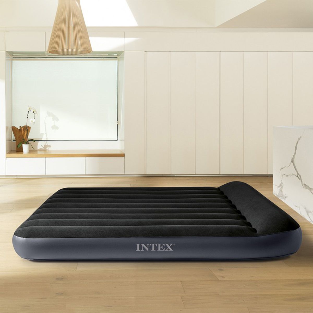 Saltea gonflabila Intex King Dura Beam, 203x183x25 cm, neagra