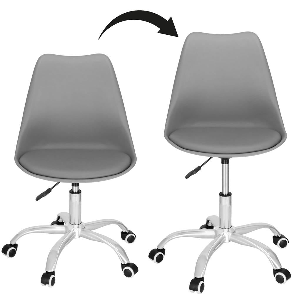 Scaun de birou ergonomic, piele ecologica, 150kg, baza otel, gri