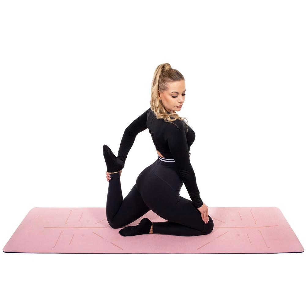 Saltea pentru antrenament, yoga, fitness, aerobic, pilates, exercitii la sol, 183x61cm, roz