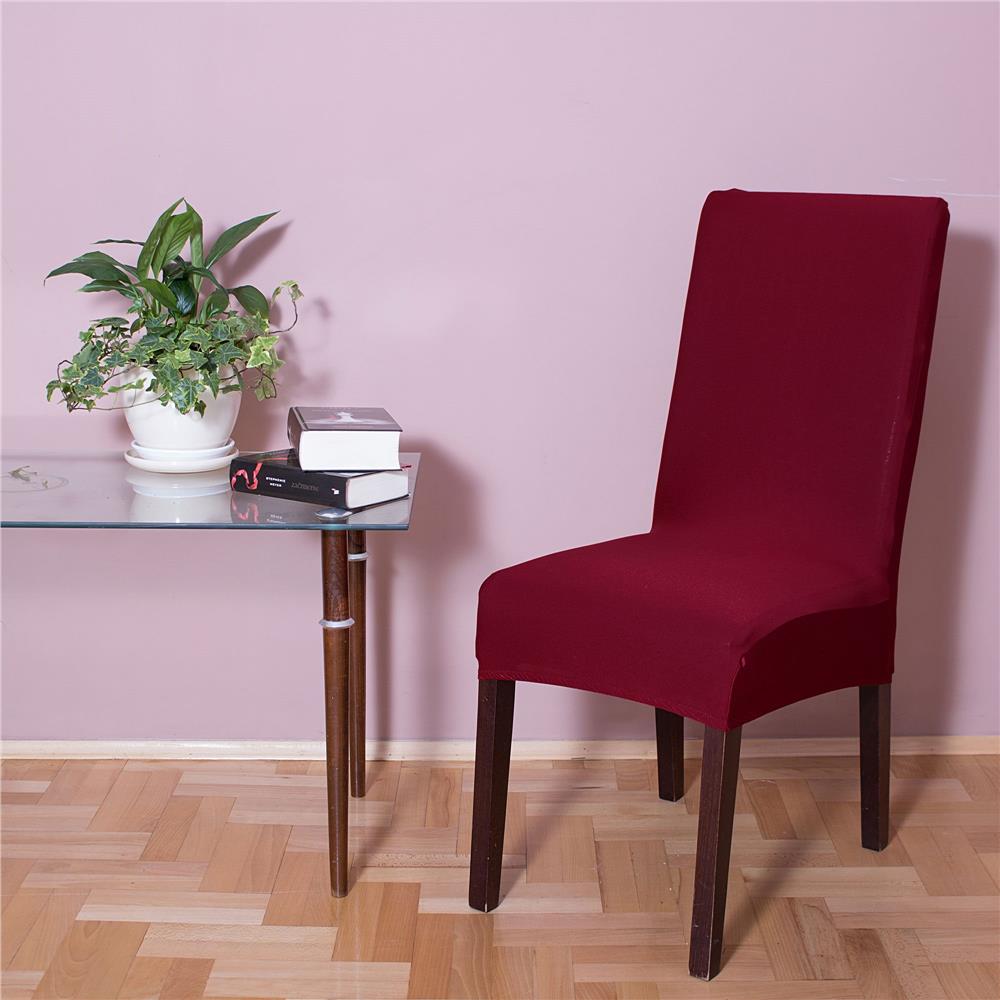 Set 4 huse universale pentru scaun, marime universala, poliester si spandex, 45 x 60 cm, grena