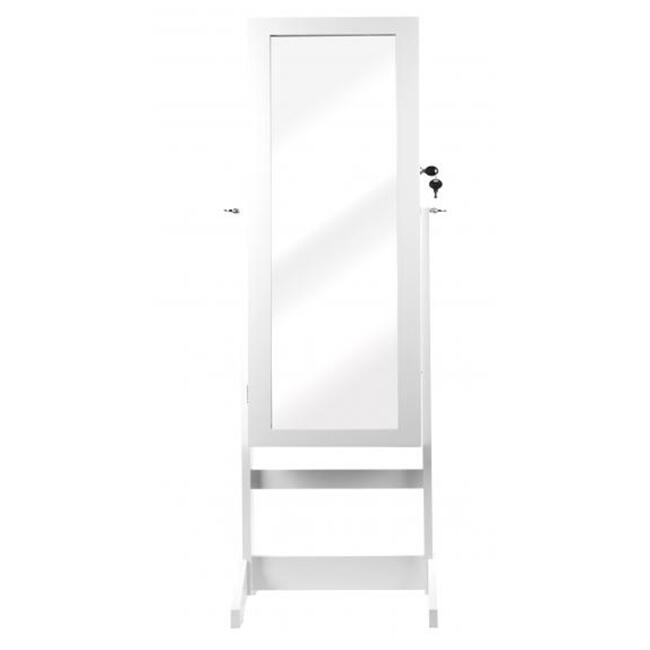 Dulap de toaleta cu oglinda si spatiu de depozitare bijuterii, 35x120cm, alb