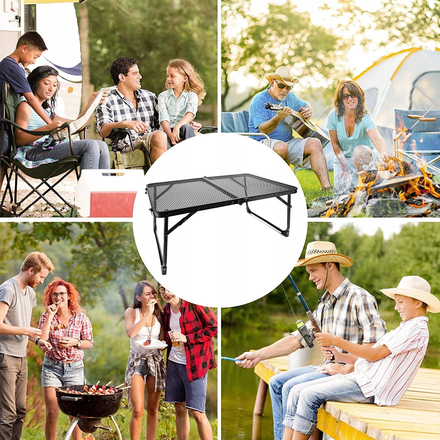Masa pliabila metalica pentru gradina, plaja sau picnic, 60x40x25cm