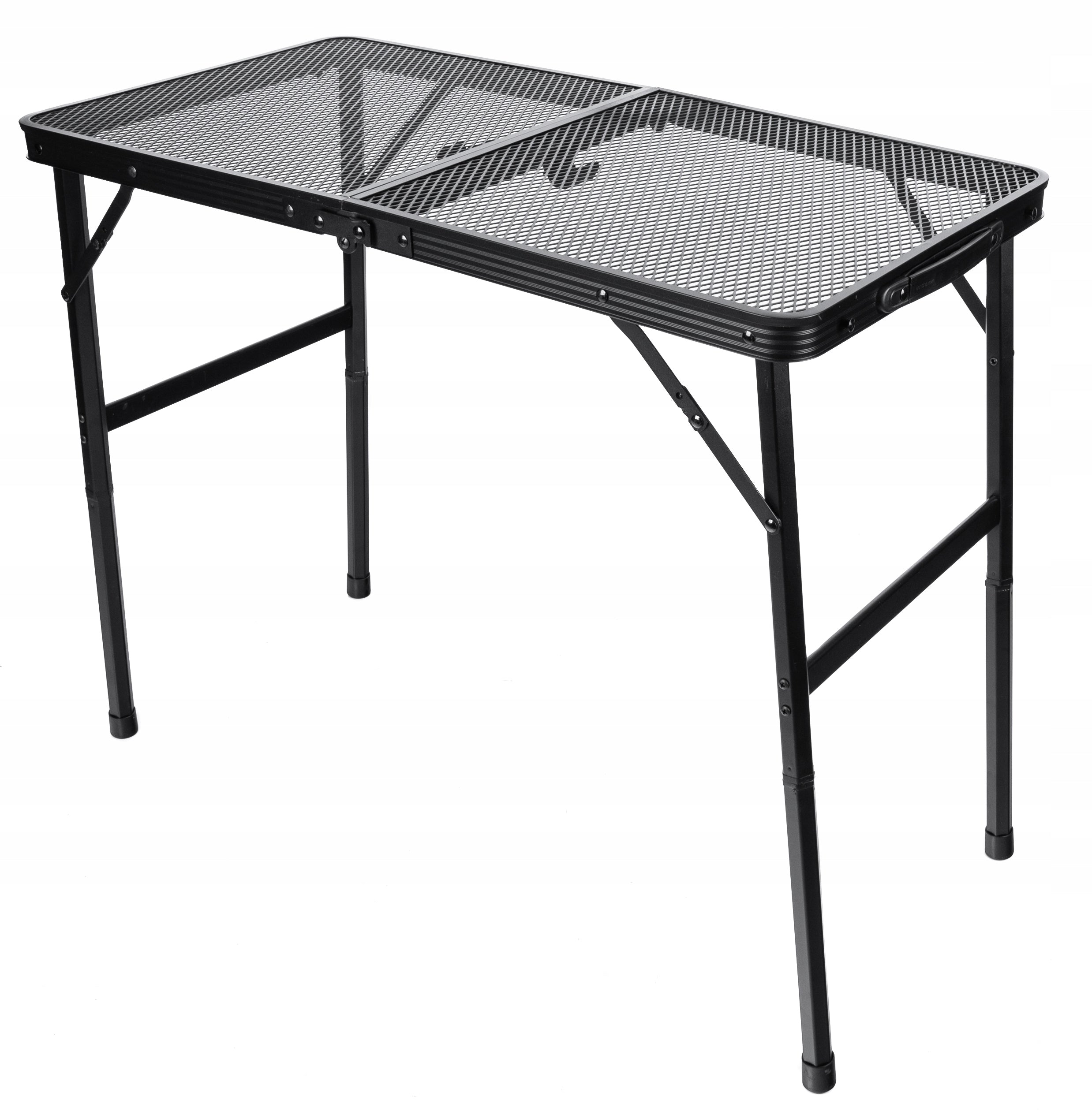 Masa pliabila metalica pentru gradina sau drumetie, 80x40x66cm, inaltime reglabila, neagra