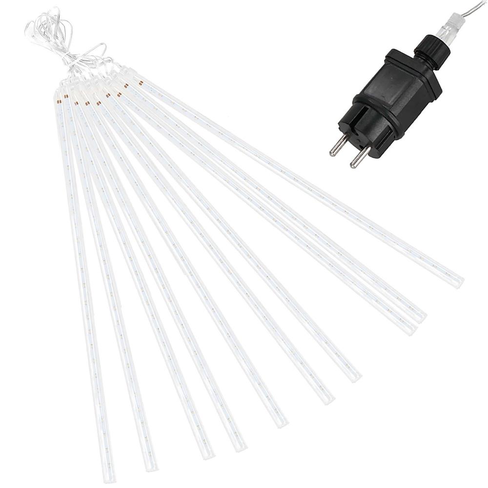 Instalatie de Craciun, 10 tuburi, 50cm, 480 LED, ploaie de meteoriti, albastru
