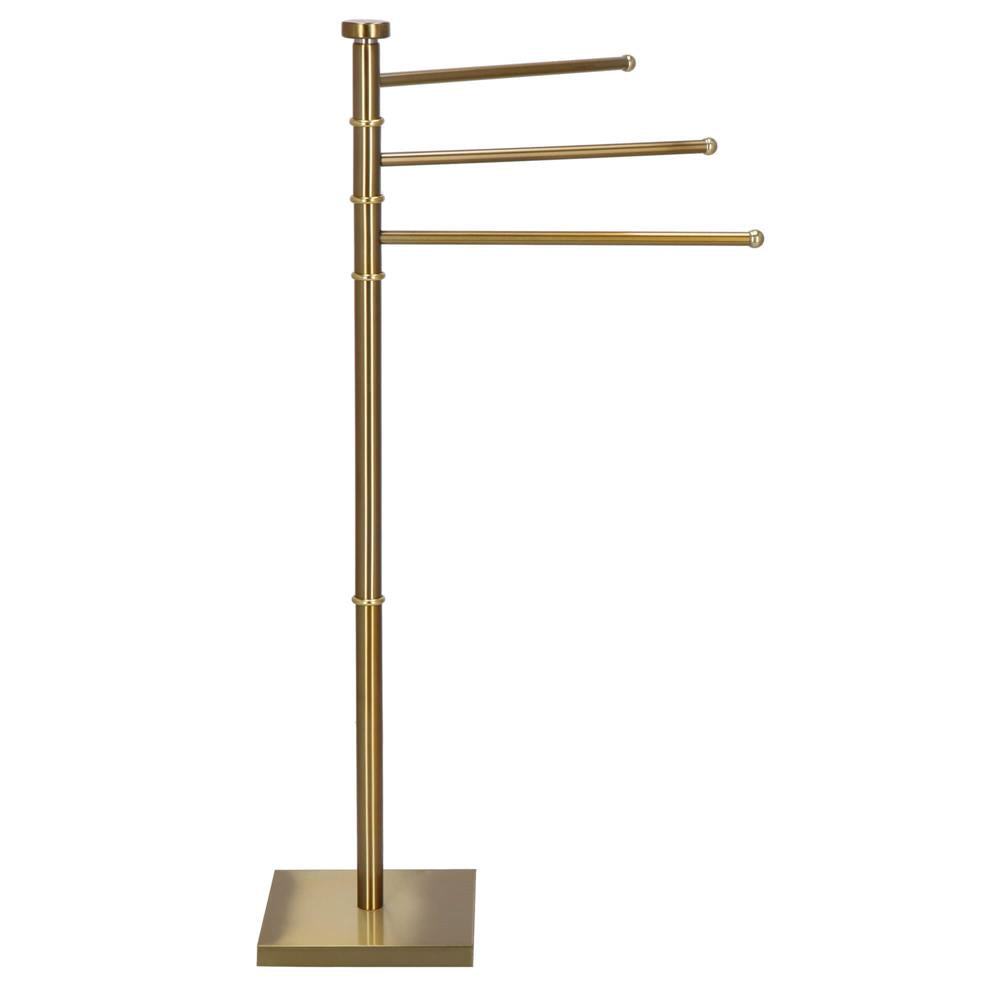 Suport cuier pentru prosoape cu 3 brate, inaltime 86cm, auriu lucios