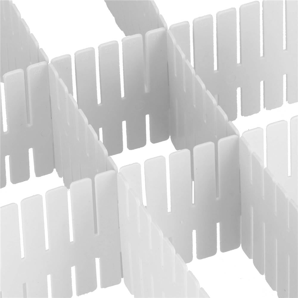 Organizator pentru sertar cu 4 separatoare, 46x7cm, alb