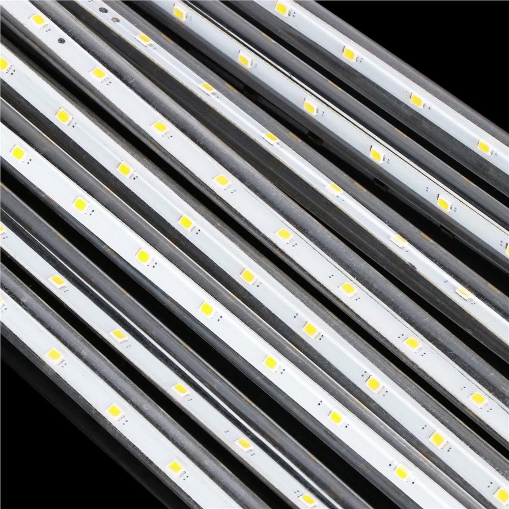 (DL) Instalatie de Craciun, 8 tuburi, 30cm, 144 LED, ploaie de meteoriti, alb