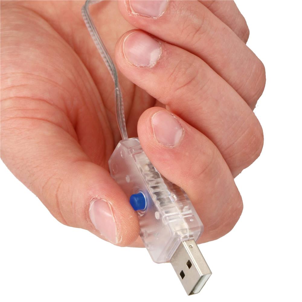 Ghirlanda luminoasa tip perdea 300 LED-uri, 3x3m, pentru interior, alimentare USB, alb rece