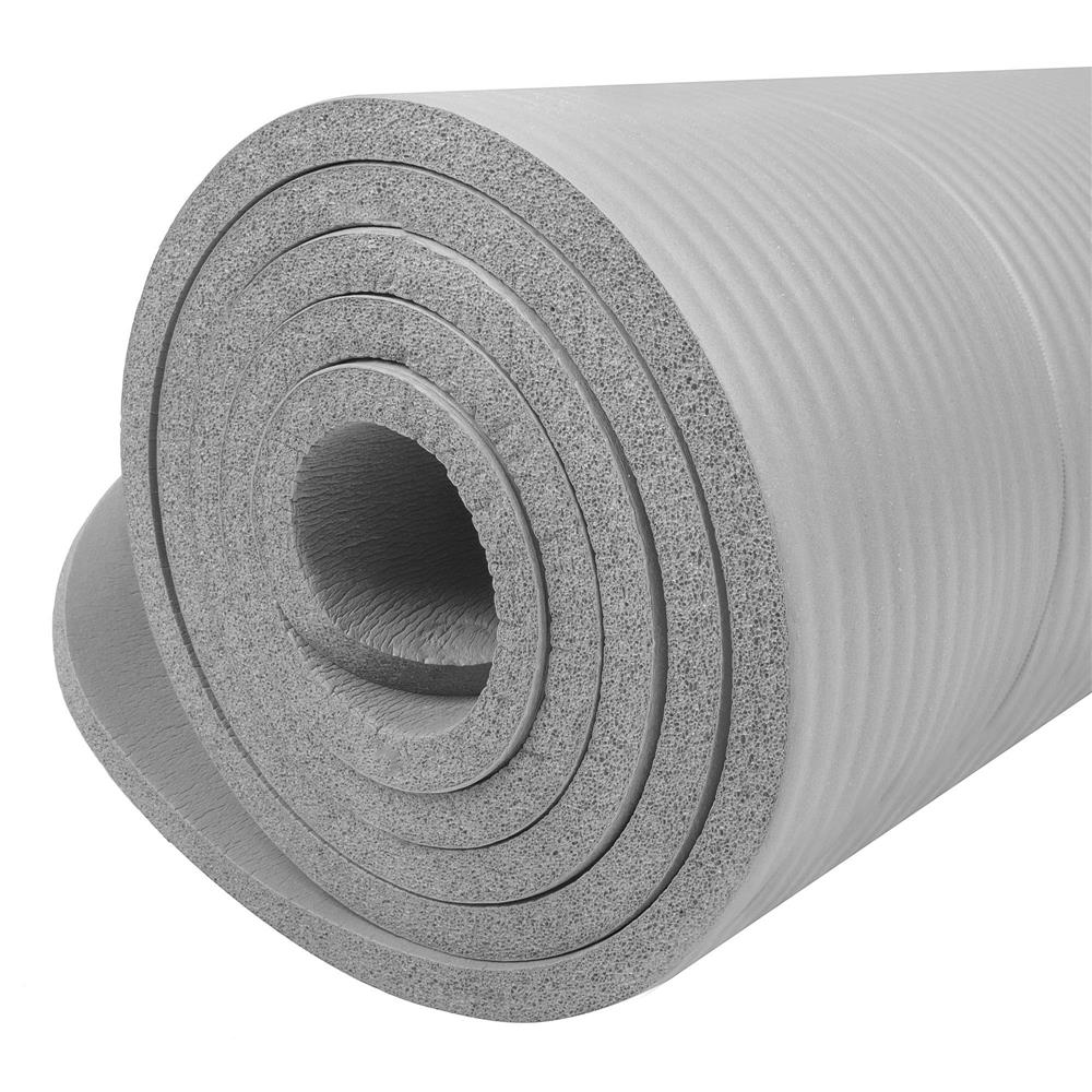 Saltea fitness/yoga/pilates, spuma NBR, 183x61x1.5 cm, gri
