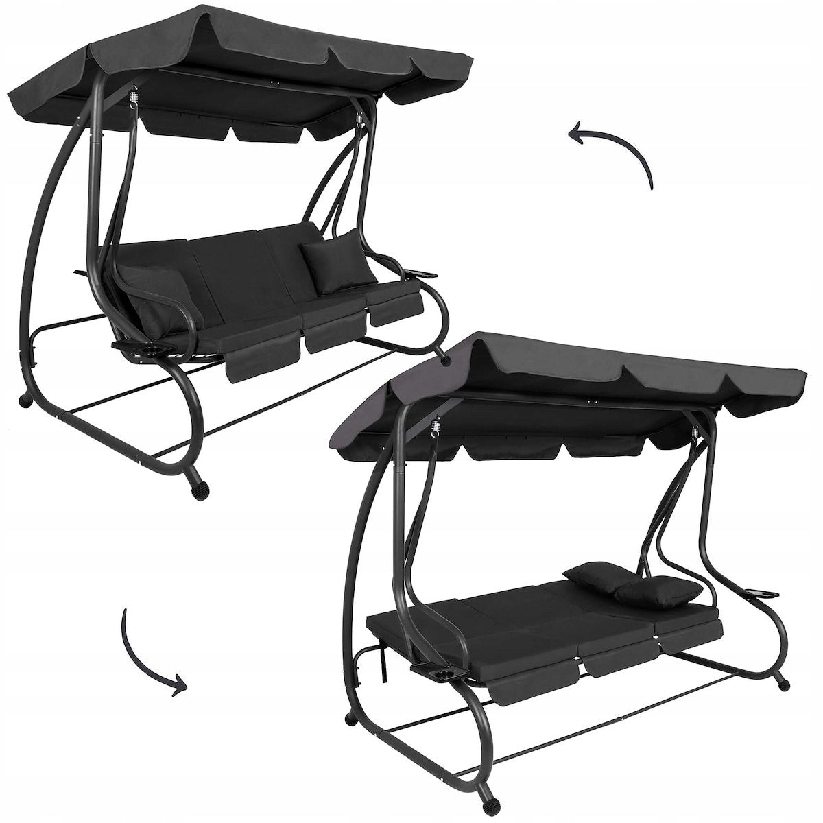 Balansoar leagan pat 3 persoane Corsica, cu plasa anti-insecte, sarcina 320kg
