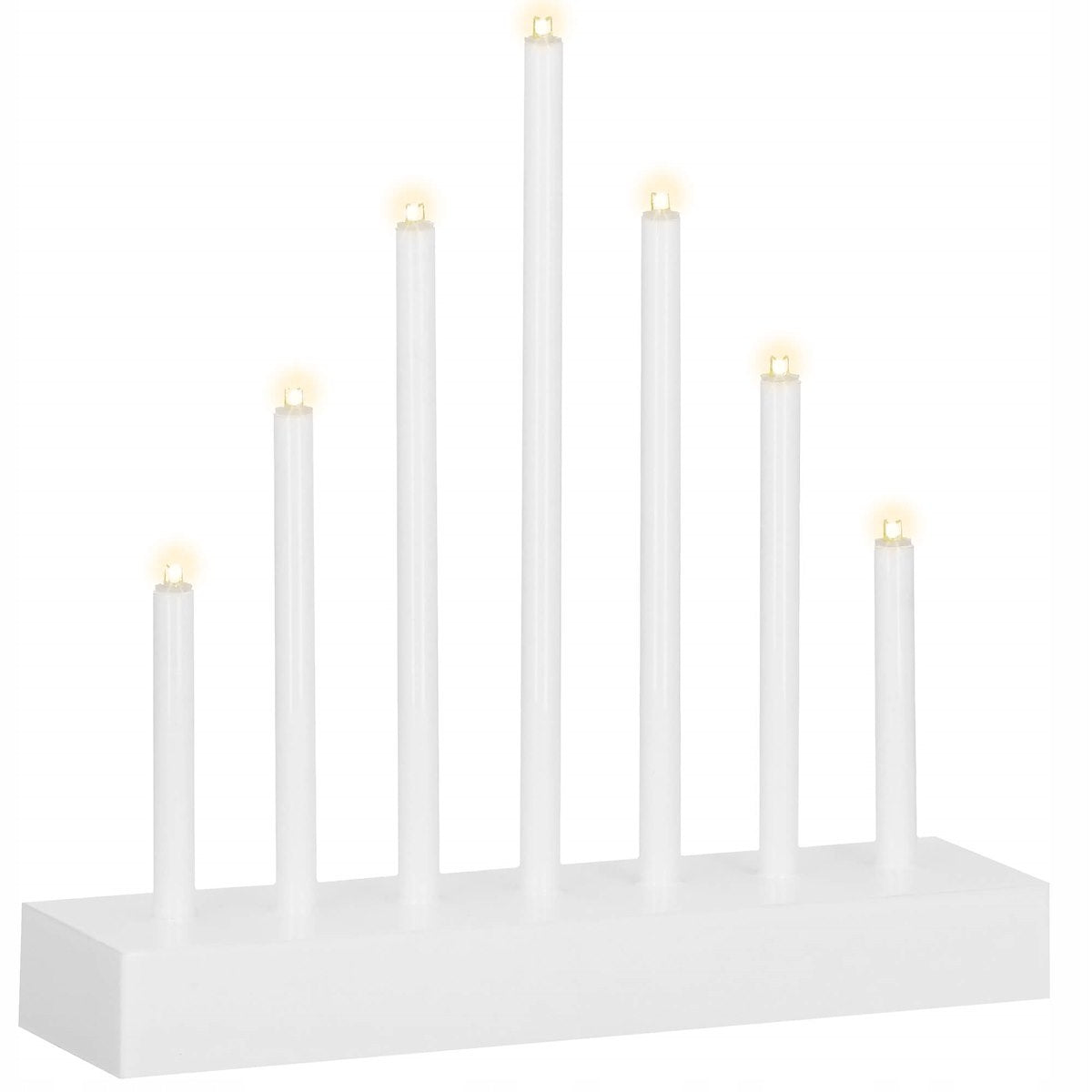 Lumanari decorative de Craciun, 7 becuri tip LED, culoare argintiu