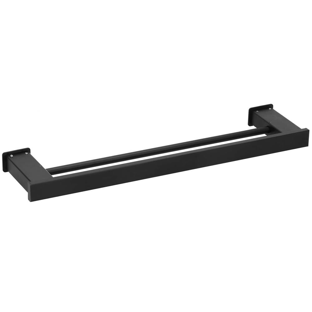 Suport prosoape pentru baie cu 2 sisteme de instalare, 2 brate, din aluminiu, 50x12cm, negru