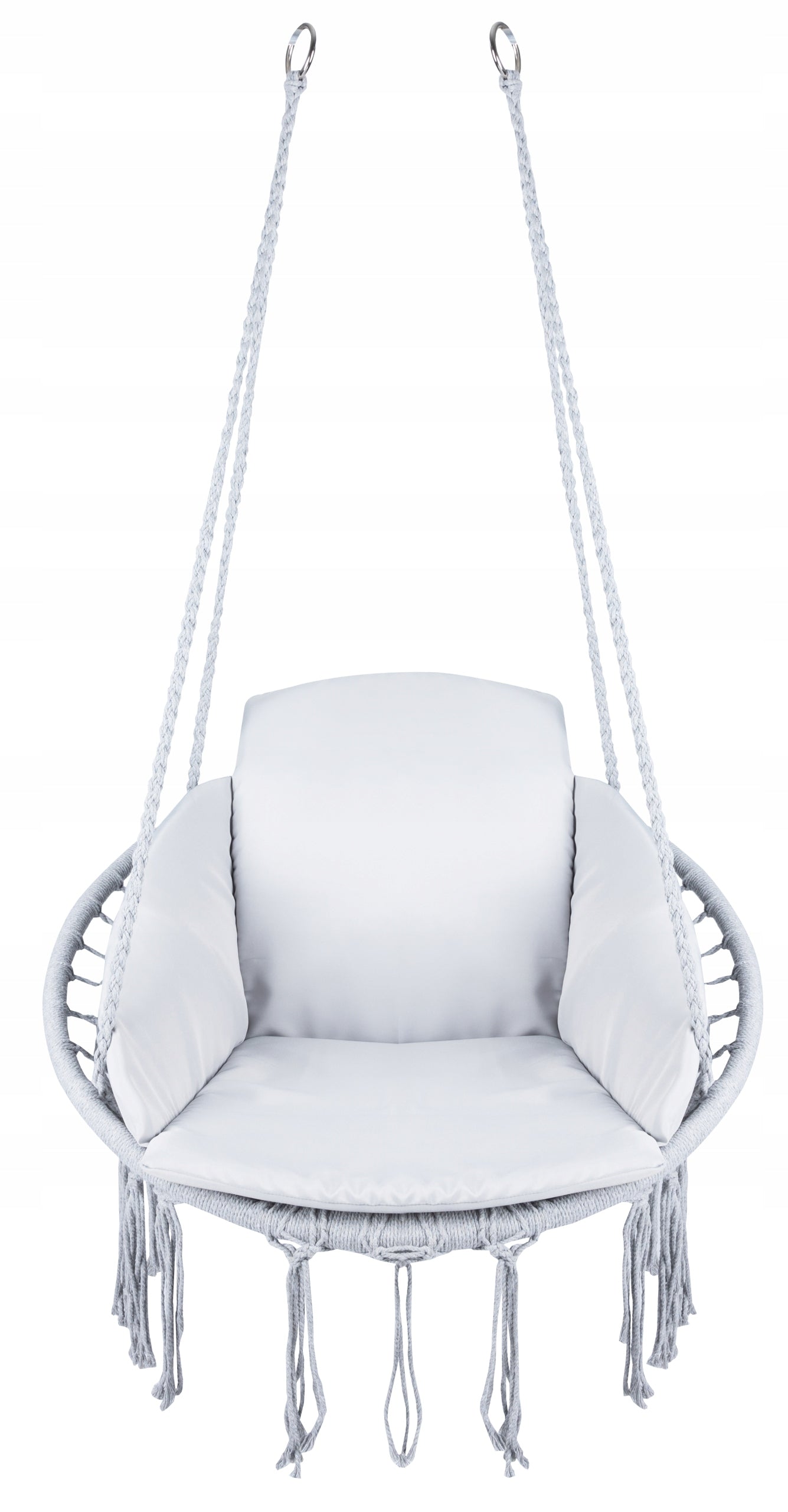 Scaun rotund tip leagan suspendat cu perna Confort casa sau gradina, gri