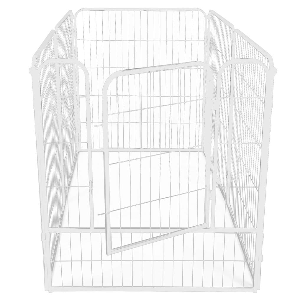 Tarc pentru animale de companie, din fier, forma configurabila, cu usa de acces, 4XL, 184x100x93cm, alb