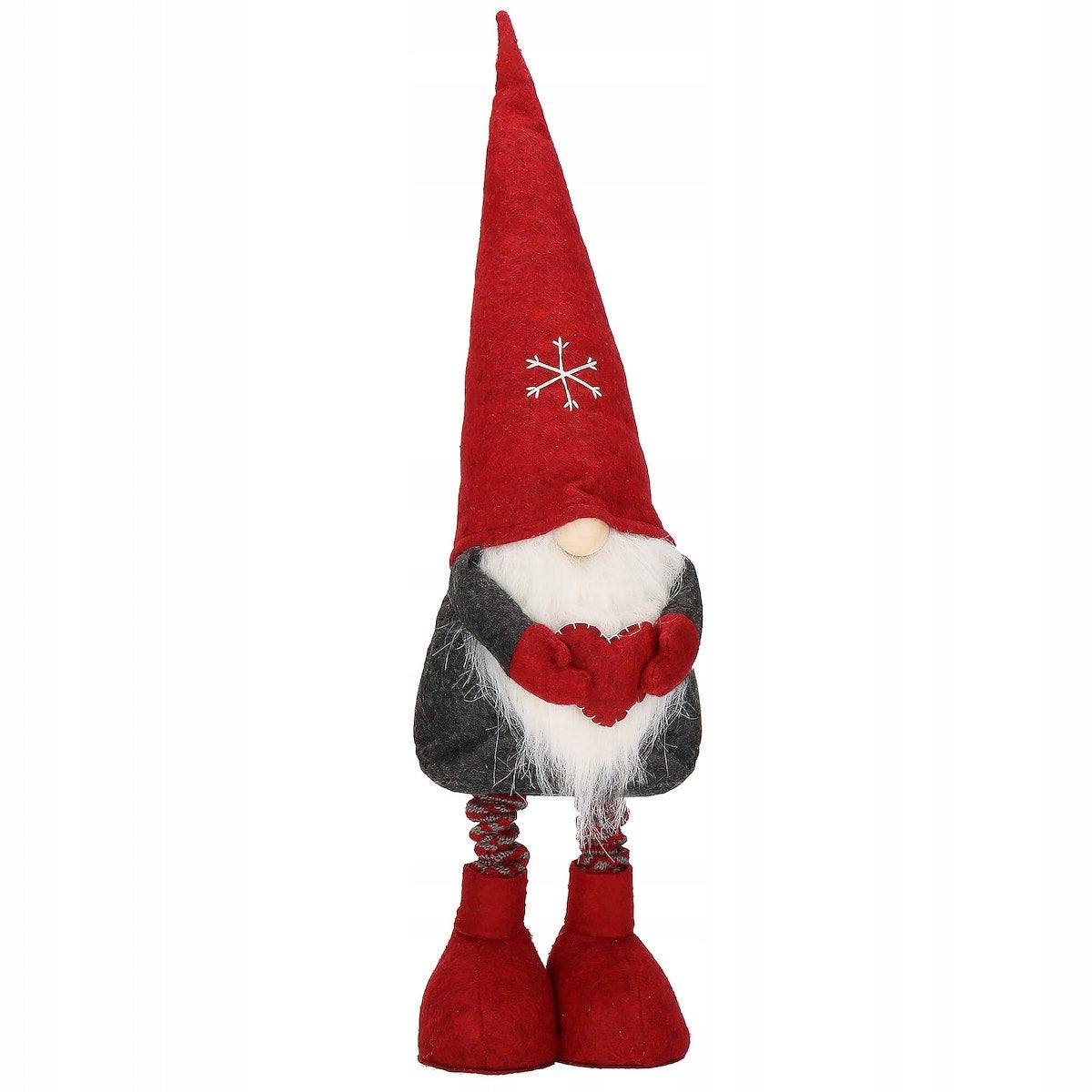 Figurina Craciun, Gnom, picioare telescopice, inaltime extensibila 50-70cm