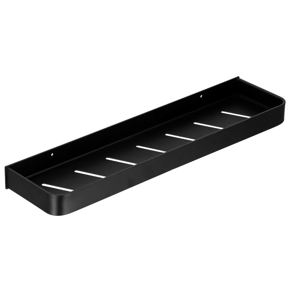 Raft de baie cu 2 sisteme instalare pe perete, aluminiu, 50x12x4cm, negru