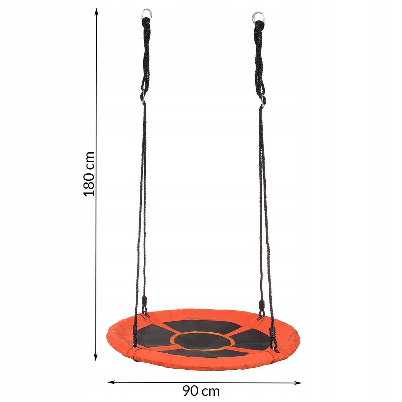 Leagan tip cuib Sersimo NS9, diametru 90cm, inaltime reglabila, pentru exterior, sarcina 150 kg, Portocaliu Negru