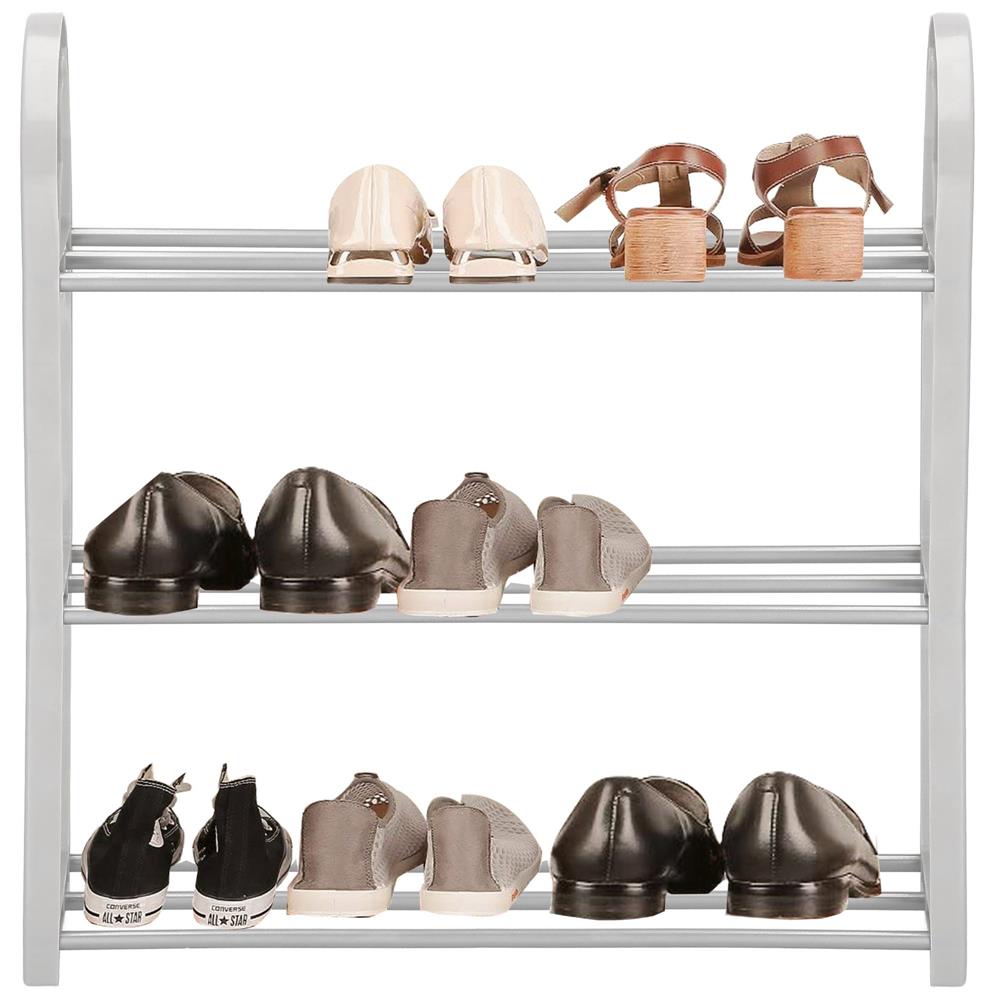 Pantofar PVC si metal, Sersimo cu 3 rafturi, 49x48cm, argintiu