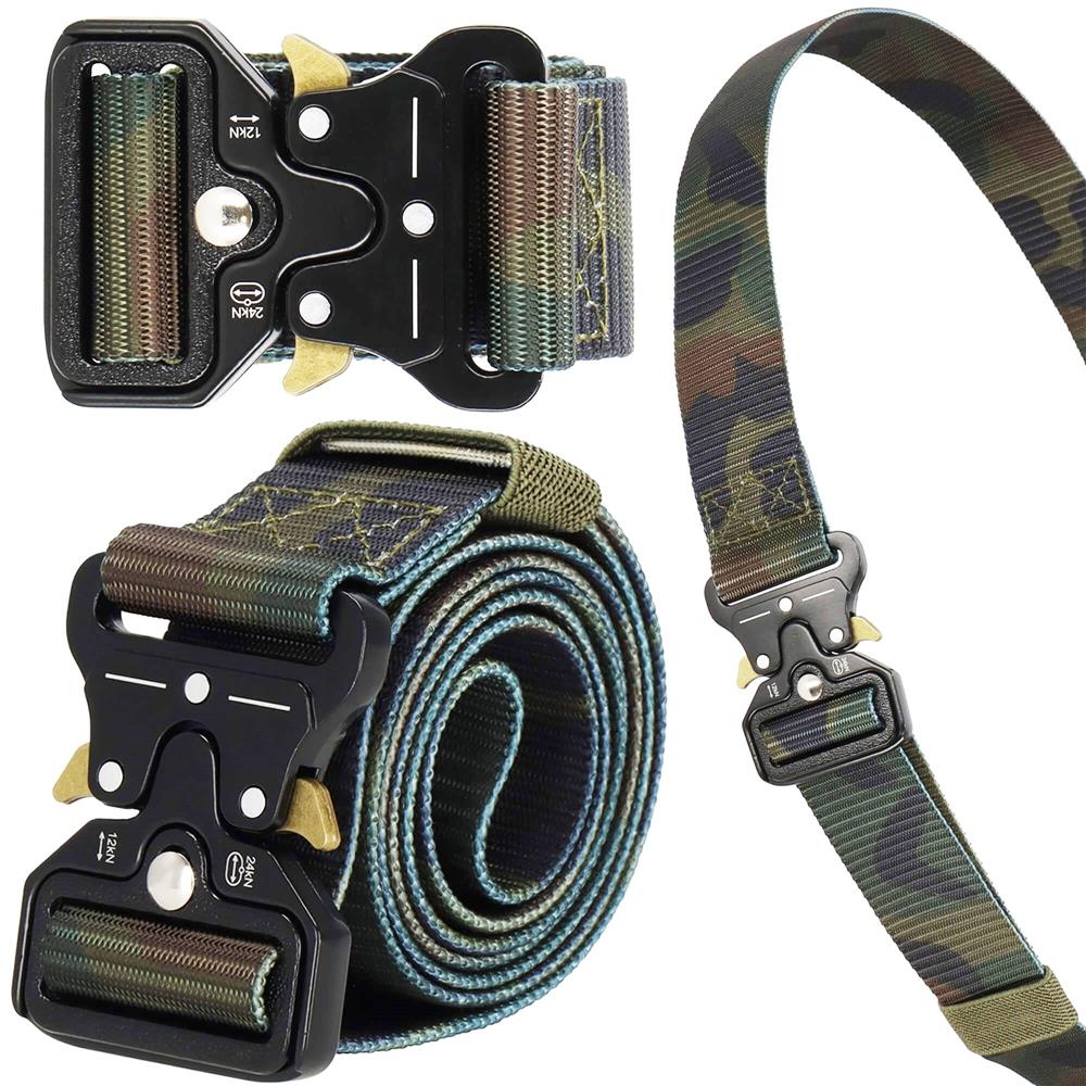 Curea centura Tactical Combat pentru barbati 3.7x125cm, rezistent, verde camuflaj