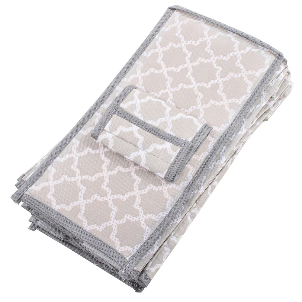 Organizator dulap Sersimo, 10 compartimente, textil, 120cm, gri bej