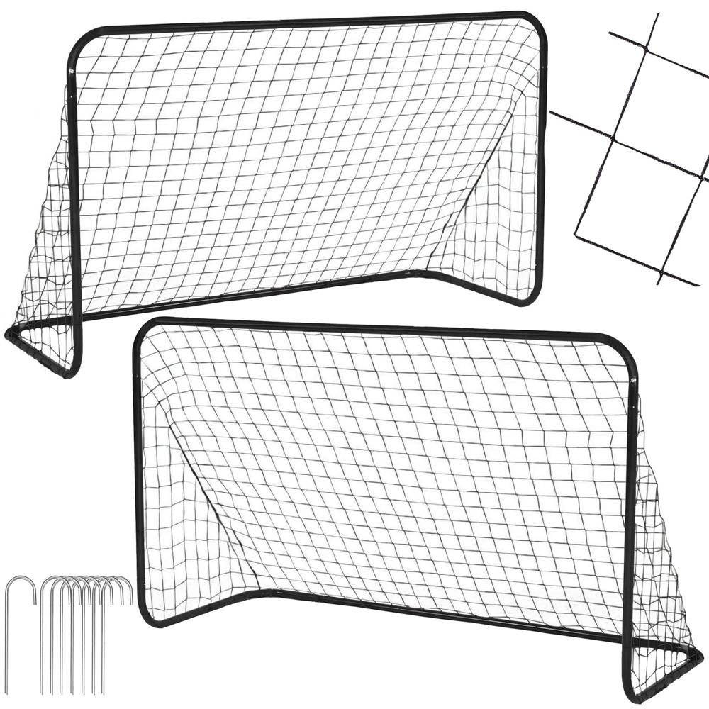 Set 2 porti de fotbal metalice, 122x183cm, profil 25mm, cu elemente de fixare - 7