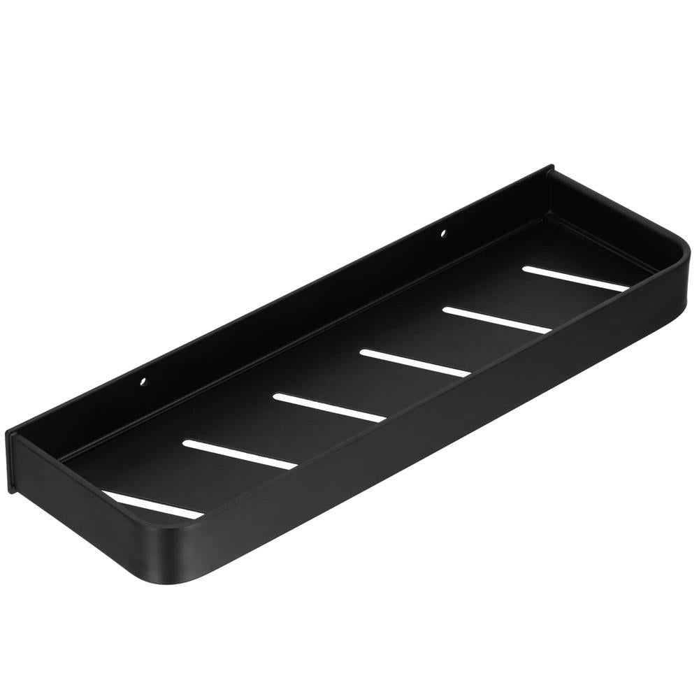 Raft de baie cu 2 sisteme instalare pe perete, aluminiu, 40x12x4cm, negru