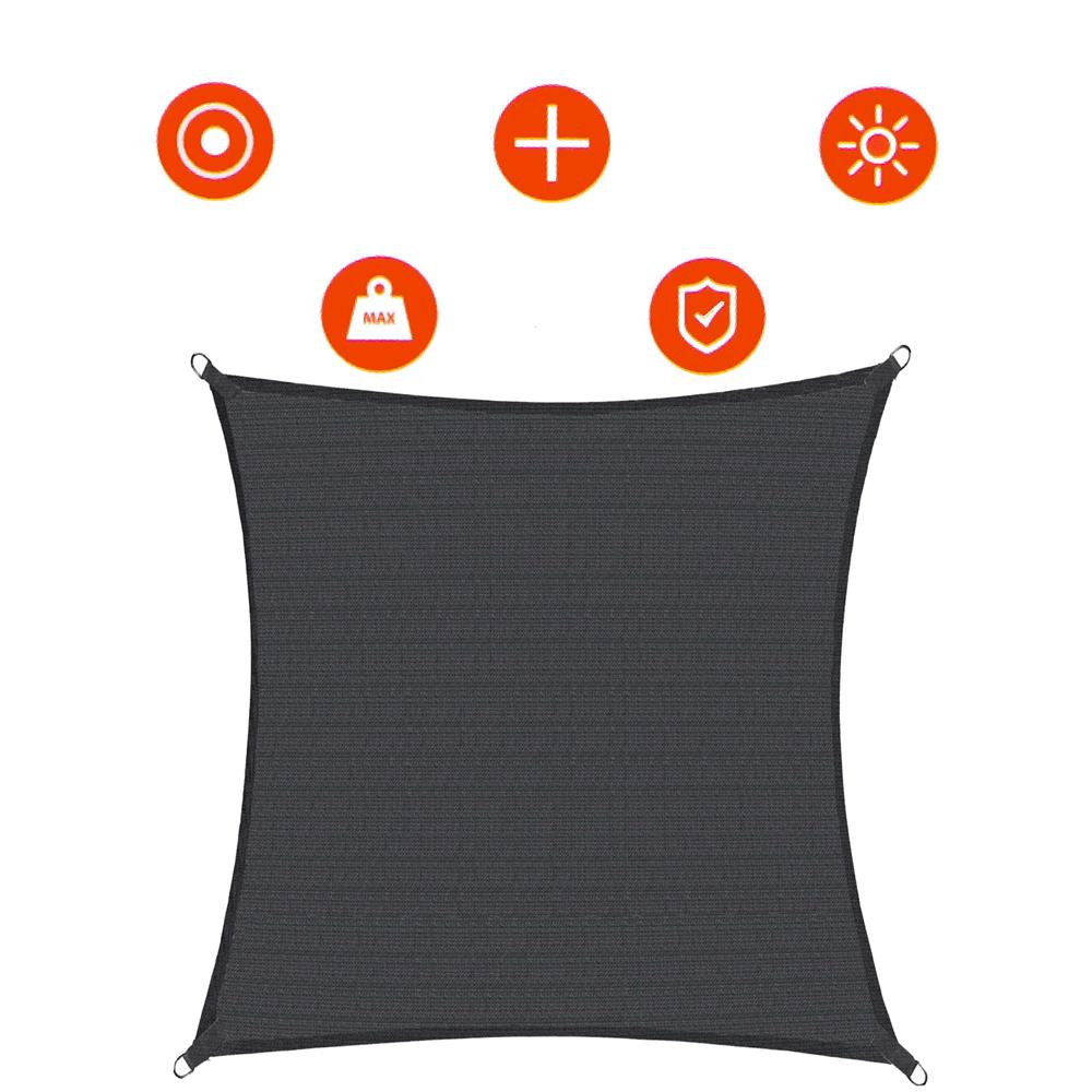 Copertina prelata de soare, patrata, impermeabila cu protectie UV, 4x4m, gri inchis