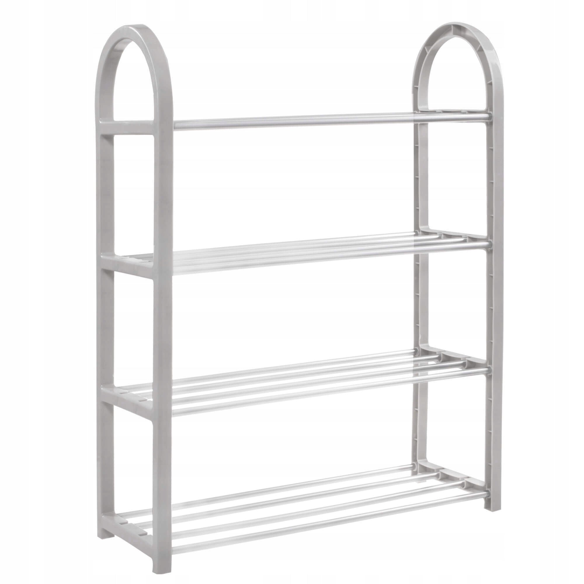 Pantofar PVC si metal, Sersimo cu 4 rafturi, 64x50cm, argintiu