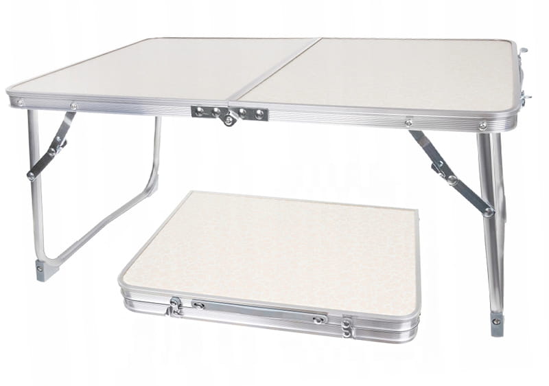 Masa pliabila metalica pentru gradina, plaja sau picnic, blat MDF, 60x40x27cm