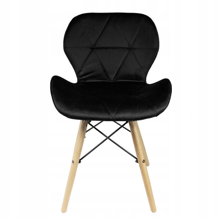 (DL) Scaun dining Velvet pentru bucatarie tapitat cu catifea, 46x50x73cm, negru