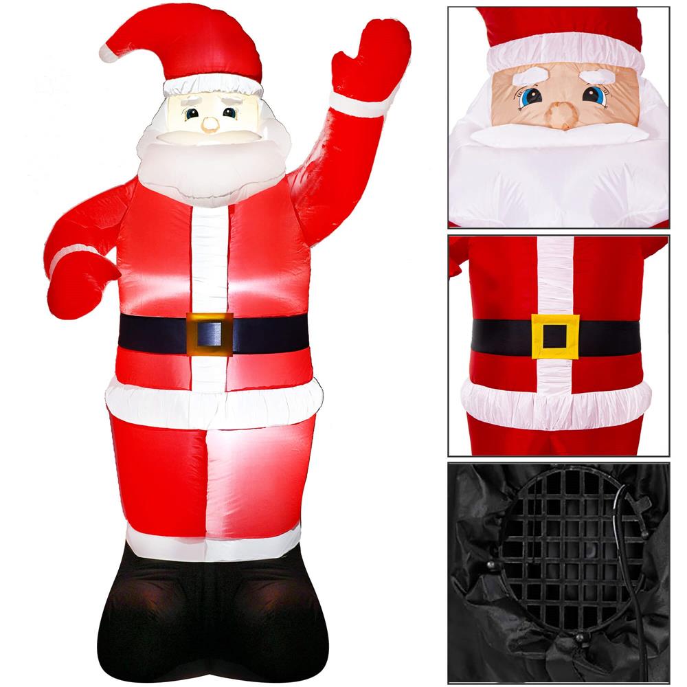 Figurina Mos Craciun, gonflabila, cu iluminare LED, umflare automata, 180cm - 4