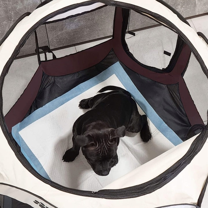 Tarc pliabil pentru animale de companie, diametru 73cm, bej maro