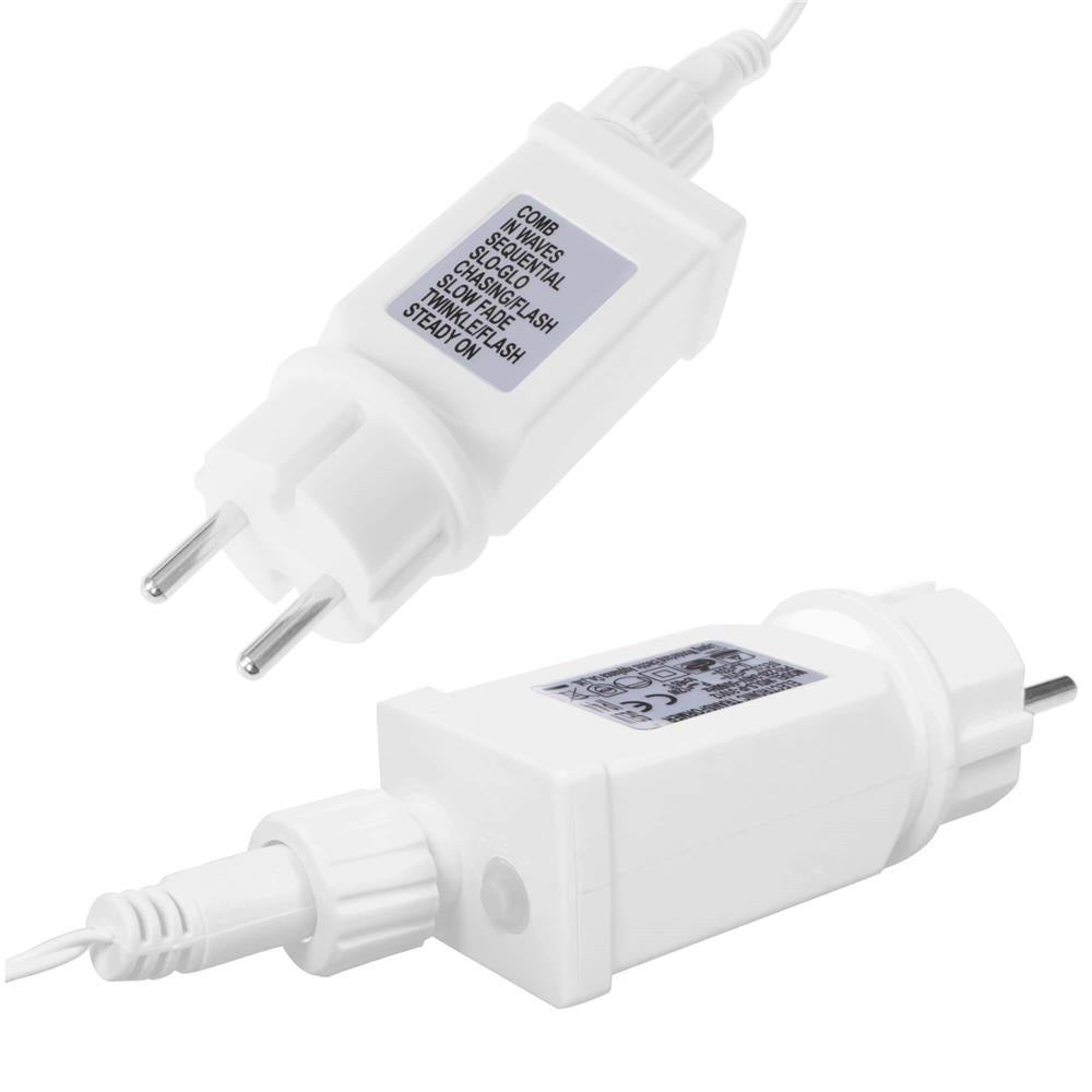 Ghirlanda luminoasa tip perdea 300 LED-uri, 12m, pentru interior/exterior, cu flash, iluminare alba