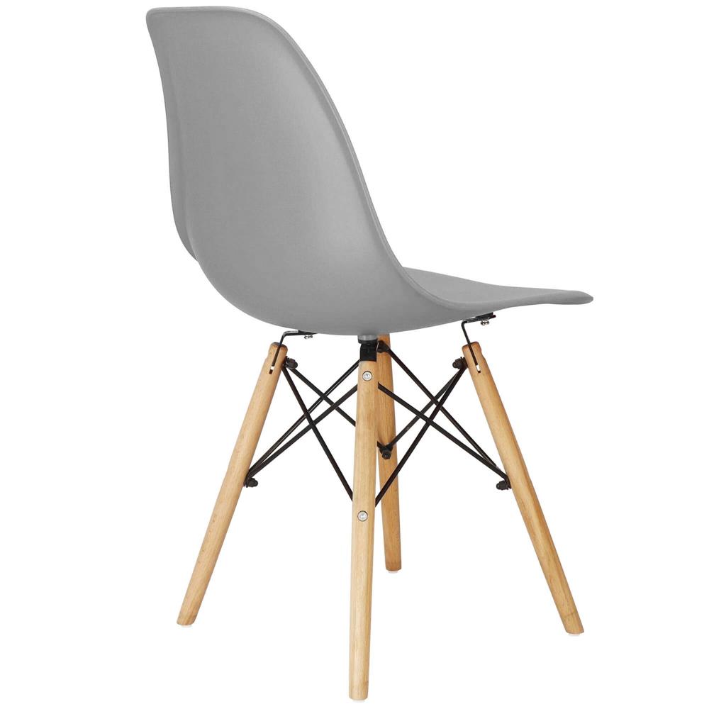 Set 4 scaune dining Scandinav pentru bucatarie, 38x42x82cm, gri inchis