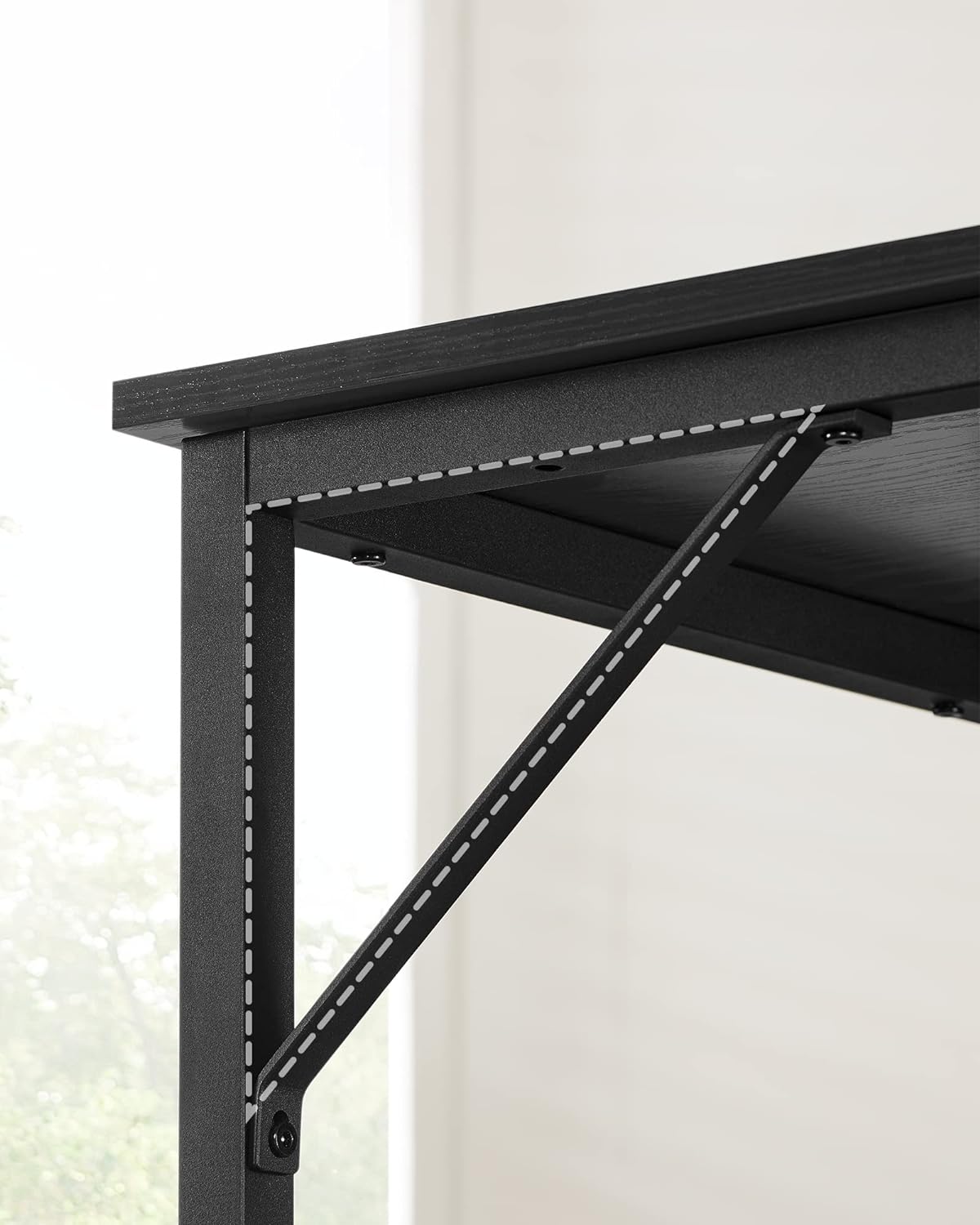 VASAGLE Birou calculator cu blat din PAL, cadru metalic, stil industrial, 100x50x76 cm, negru