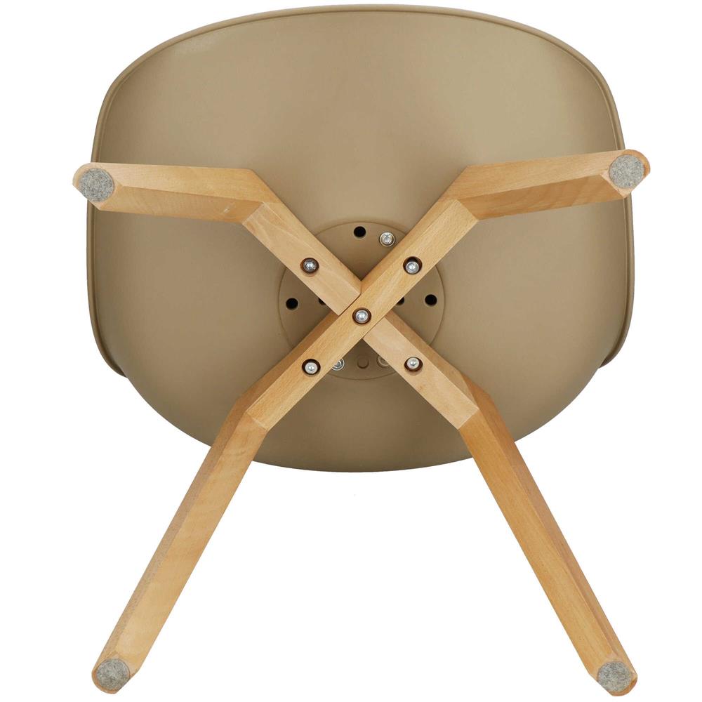 Set 4 scaune dining Verdhe pentru bucatarie cu perna tapitata cu piele ecologica, 44x82cm, maro