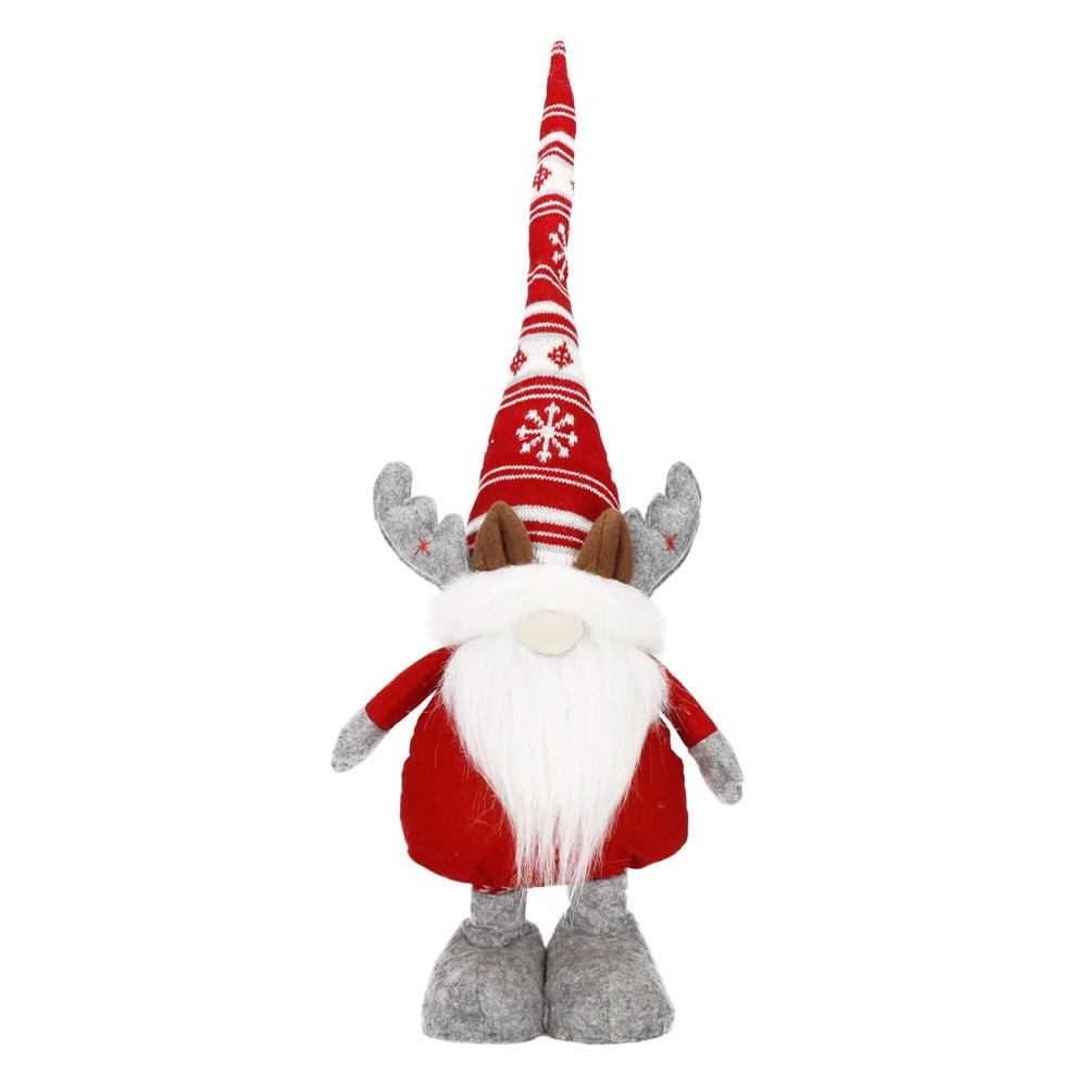 Figurina Craciun, Spiridus, picioare telescopice, inaltime extensibila 60-80cm