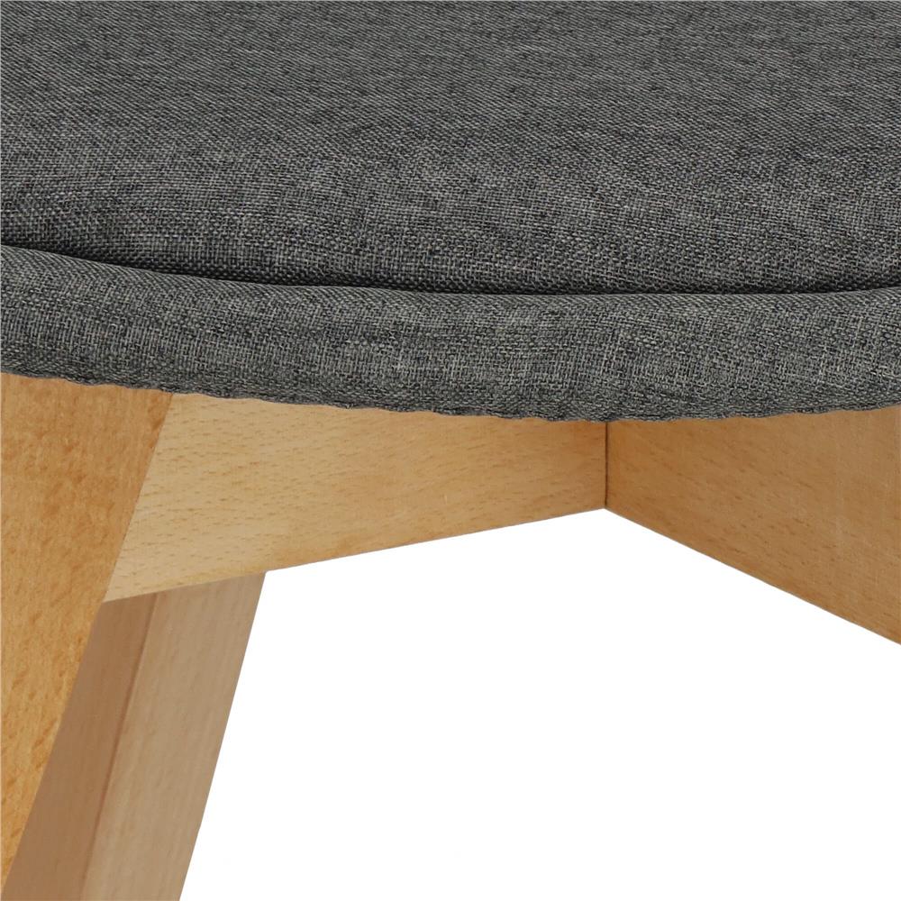 Set 4 scaune dining Verdhe pentru bucatarie tapitat cu material din in, 44x80cm, gri