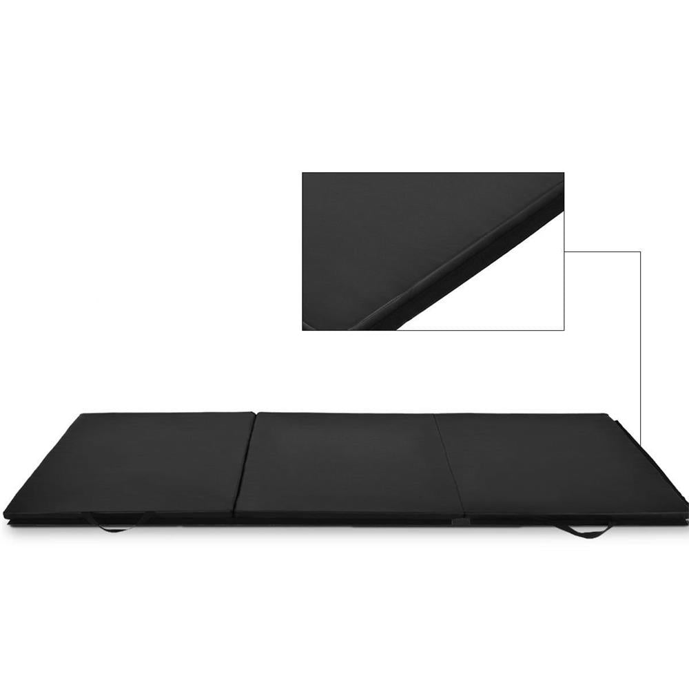 Saltea fitness groasa pentru antrenamente gimnastica, pliabila, PVC, 180x60x5cm, negru