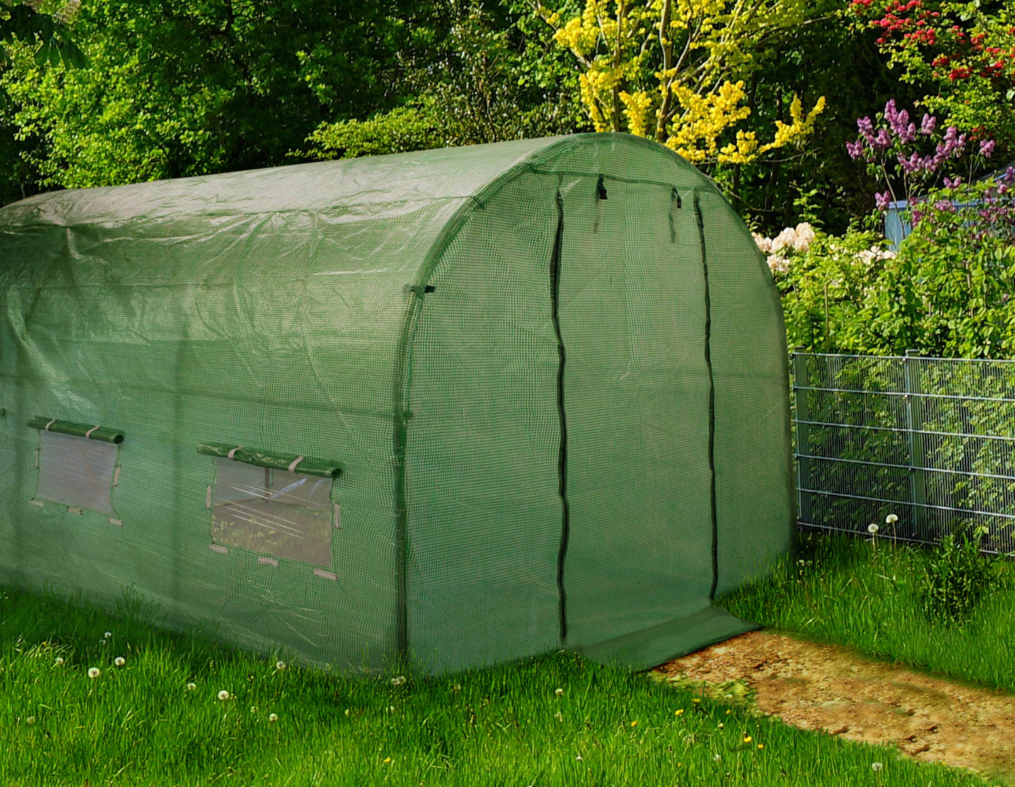 Folie pentru sera de gradina, 6x3 m, material PE 140 g/m, rezistenta la UV4, verde transparent
