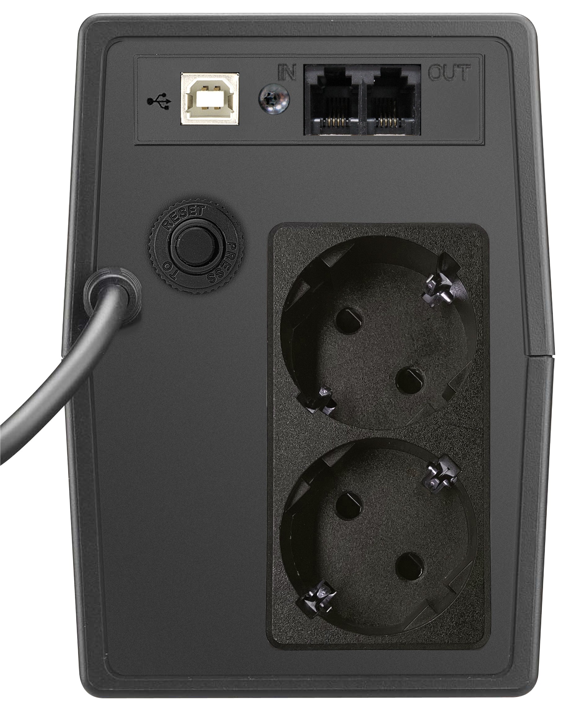 UPS Spacer Line Int. cu management, LCD, 600VA/ 360W, AVR, 2 x socket Schuko, display LCD, 1 x baterie 12V/7Ah, conector USB, combo RJ11/RJ45, bateria are 12 luni garantie, "SPUP-600D-LIT01"