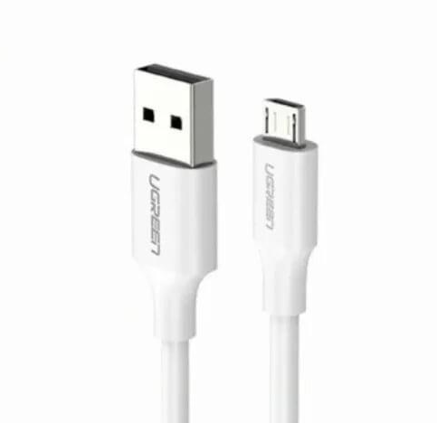 CABLU alimentare si date Ugreen, "US389", Fast Charging Data Cable pt. smartphone, USB 2.0 (T) la Micro-USB (T) 5V/2.4A, 0.5m, alb "60140" (timbru verde 0.08 lei) - 6957303861408