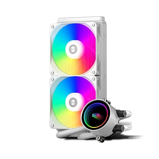 COOLER PCCOOLER "DA240 ARGB", skt. Intel si AMD, racire cu lichid, 2 x 120mm, 500 - 1800 RPM, iluminare RGB adresabil, afisaj