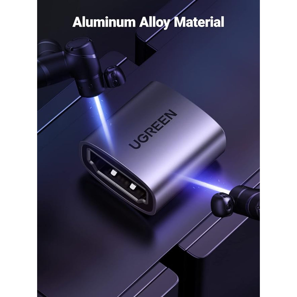 ADAPTOR video Ugreen, "HD159" cupla extender HDMI (M) la HDMI (M), rezolutie maxima 8K UHD la 60 Hz, conectori auriti, aluminiu, gri "90592" - 6957303895922