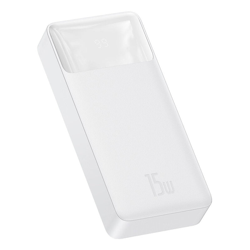 POWER BANK Baseus Bipow, 20000mAh, 15W, 2 x USB; 1 x USB Type-C, digital display pt. status baterie, total 3A, alb, "PPBD050102" - 6932172618223