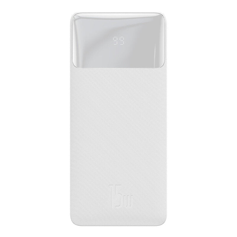 POWER BANK Baseus Bipow, 20000mAh, 15W, 2 x USB; 1 x USB Type-C, digital display pt. status baterie, total 3A, alb, "PPBD050102" - 6932172618223